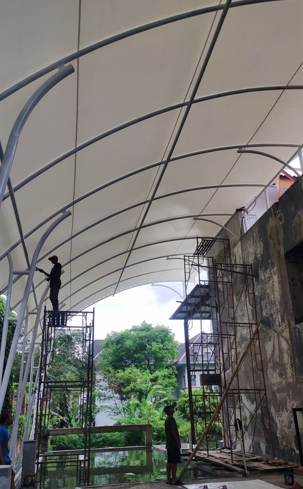 proyek tenda membrane hotel bandung